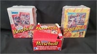 3) Donruss Baseball Puzzle & Trading Cards Boxes