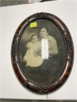 Antique Photograph in Bubble Glass Frame
