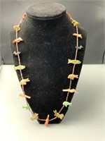 Native American Carved Quartz Fetish Necklace