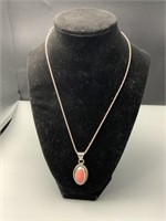 Taxco Sterling and Pink Quartz Pendant