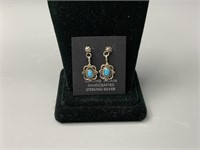 NOS Native American Sterling/Turquoise Earrings