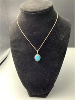 Mexican Sterling and Turquoise Pendant