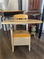 Vintage school desk with attached chair