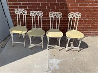 Set of four antique iron ice cream chairs