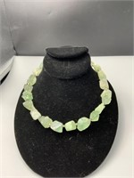 Boulder Cut Raw Green Quartz Necklace