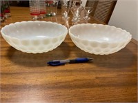 Two milk glass bowls