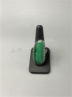 Sterling and Malachite Ring