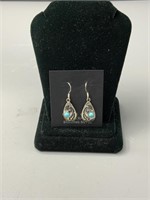 NOS Kokopelli Sterling Silver Turquoise Earrings