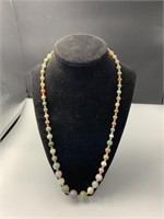 Multicolored Quartz Graduated Bead Necklace