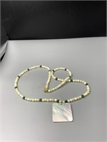 White Bead Jade and MOP Necklace