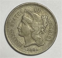 1865 Three Cent Nickel 3cN Fine F