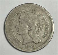 1866 Three Cent Nickel 3cN Very Good VG