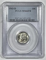 1943-D Mercury Silver Dime PCGS MS66 FB