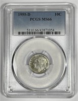 1955-D Roosevelt Silver Dime PCGS MS66