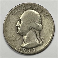 1932-S Washington Silver Quarter Good G