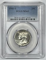 1941-S Washington Silver Quarter PCGS MS63
