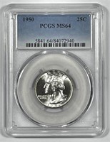 1950 Washington Silver Quarter PCGS MS64