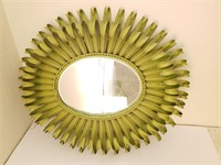 Vintage metal sunburst wall mirror