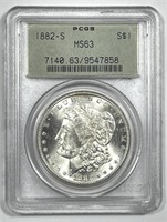 1882-S Morgan Silver $1 PCGS MS63 OGH