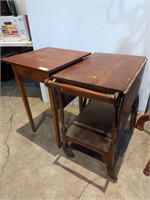 SERVING CART AND SIDE TABLE