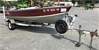 1990 Lund 16' Aluminum Boat with Trailer