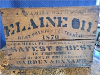 Vintage Elaine Safe Light Wooden Oil Box