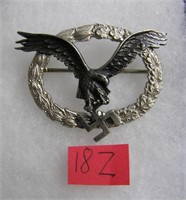 German air crew badge silver wreath WWII style