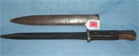 WWII bayonet and scabbard signed Burkopp