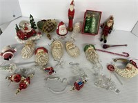 Christmas ornament lot- Santa’s, pickle ornament,