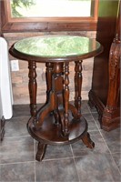 ROUND SIDE TABLE W/ REMOVEABLE GLASS TOP