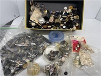 Box full of various buttons
