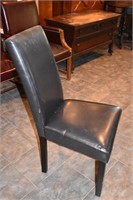 APPROX. 20 PLEATHER BLACK DINING CHAIRS- HAS WEAR