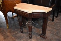 MARBLE TOP 1/2 ENTRY/PLANT TABLE