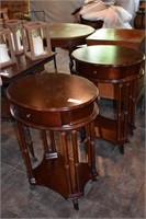 2- ROUND SIDE TABLES - HAS WEAR