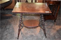 RECTANGLE SIDE TABLE W/ SPINDLE LEGS & CLAW FOOT F