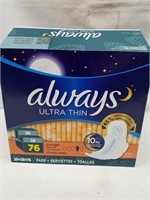 Always ultra thin w/flexi-wings overnight pads