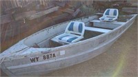 Vintage Aluminum Boat w/ Anchor/14’8”L,5’W