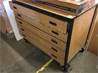 Rolling 5 Drawer Table