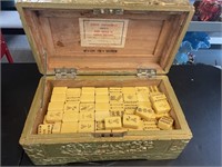 Chinese French Ivory Plastic Mahjong Tiles