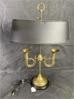 Brass French Horns Bouillotte Table Lamp