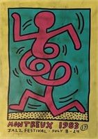 Rare Keith Haring Montreau France Poster 27 x 19"