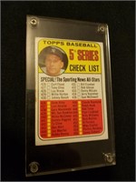1969 Topps Mickey Mantle 5th Series Checklist Card