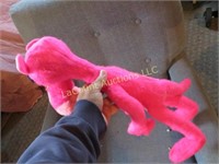 large vintage plush Pink Panther figure