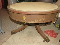 antique round coffee table w drawer