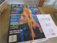 12 Playboy magazines from 1998 full year