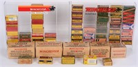 LARGE LOT COLLECTABLE .22 BOXES AMMO DISPLAY