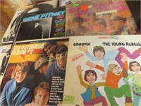stack vintage records LP albums assorted