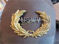 USWV military hat Spanish war USA w flags iniside