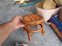 assorted wicker baskets mini stool