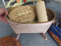 assorted wicker baskets mini stool